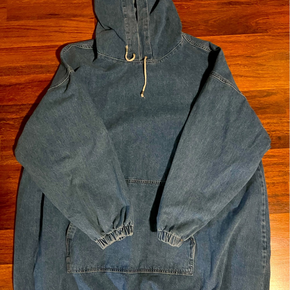 Denim pull over hoodie dress